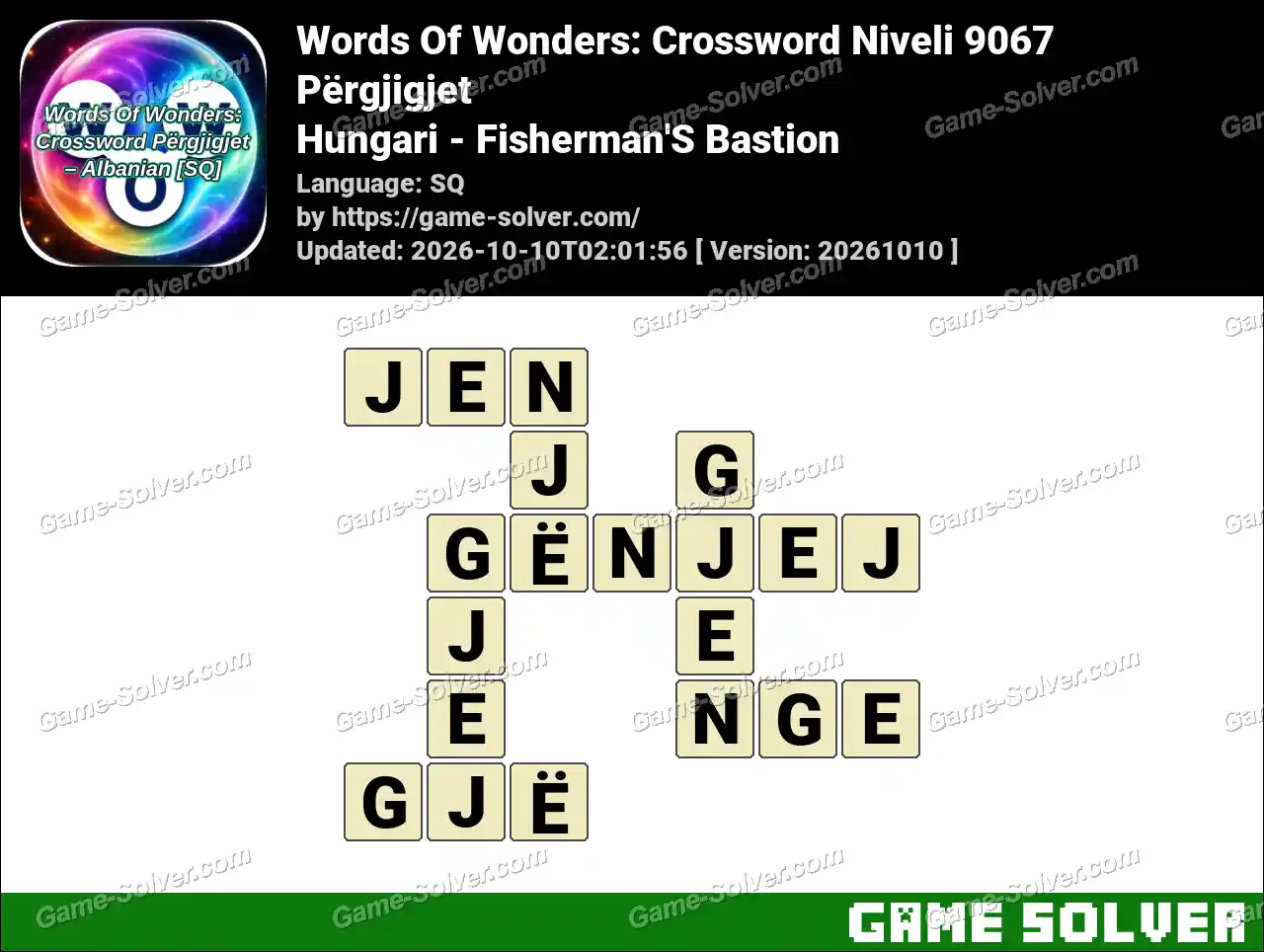 Words Of Wonders: Crossword Niveli 9067 Përgjigjet – Hungari – Fisherman’S Bastion